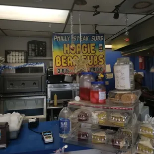Cake slices and sign