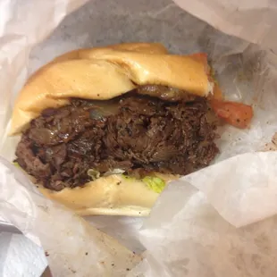 Steak and cheese w salt and pepper - jalapeños lettuce tomato and mayo