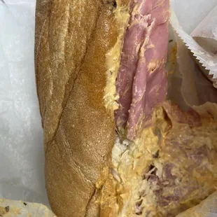 a ham and cheese sandwich