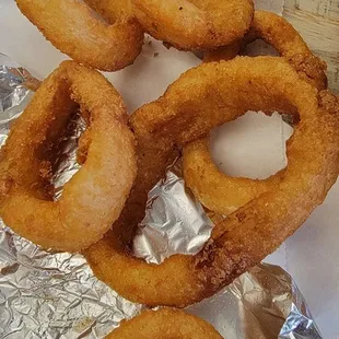 Just six onion rings. Give me a break.