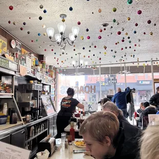 people sitting at the counter