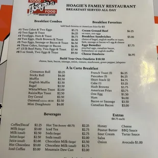 Breakfast Menu