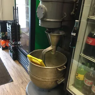 An old mixer displayed in front