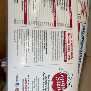 Easy to ready pretty menu