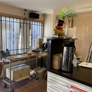 a coffee machine in the middle of the room