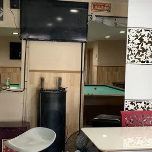 Pool table in the back