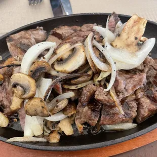 Sizzling ribeye steak!