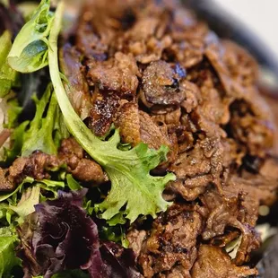 BBQ Beef Teriyaki Plate with green salad