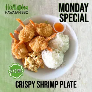 Monday Special Crispy Shrimp only $12.99