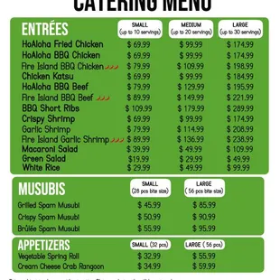 Catering Menu