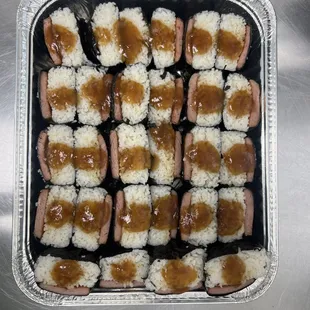 Grilled Spam Musubi Catering Tray