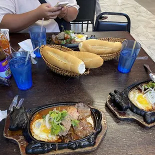 Bo ne and fresh baguettes