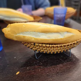 a hot dog in a basket