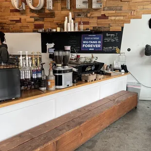 a coffee shop counter