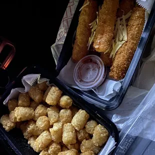 two trays of food