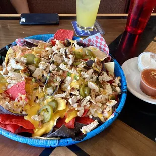 Nachos with chicken added