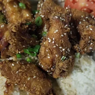 a close up of a plate of food