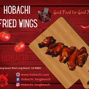 fried wings on a cutting board