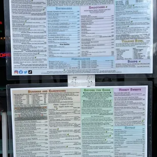 Menu posted outside