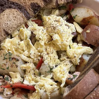 Salmon Hash and Eggs