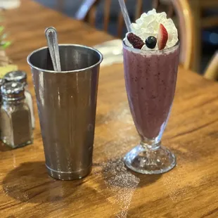 a smoothie and a shake