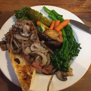 Open Faced Steak Sandwich