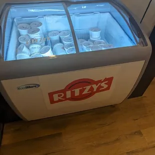 a refrigerated ice chest