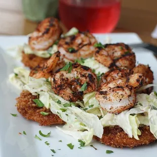 Shrimp fried green tomatoes