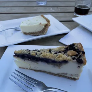 Key lime pie and lemon blueberry cheesecake