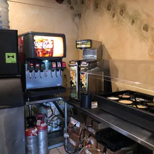 Salad bar and coke machine