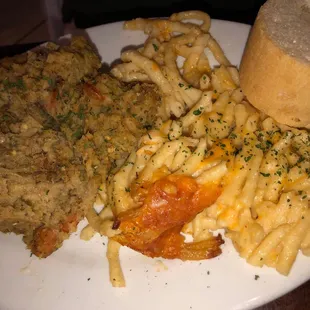 Shrimp  &amp; eggplant  casserole with Mac/cheese