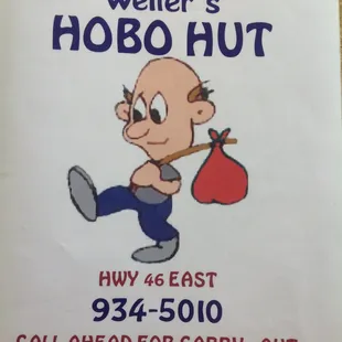Photo taken 5/9/2016 - Hobo Hut (menu)