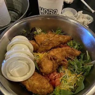 Chicken salad - crispy.