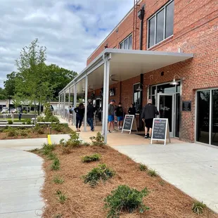 Back entrance and covered bar