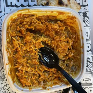 Butter chicken w rice - sorry forgot to take a pic before I ate a bunch of it.