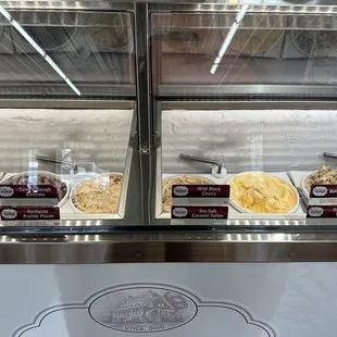 a variety of frozen yogurts