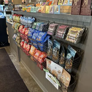 a display of snacks