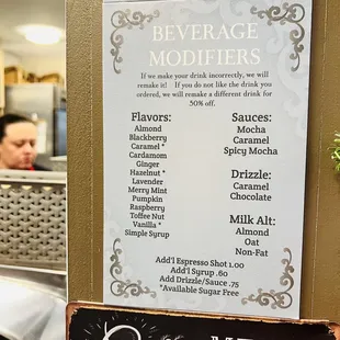 menu