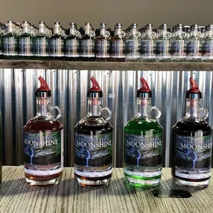 a variety of liquors