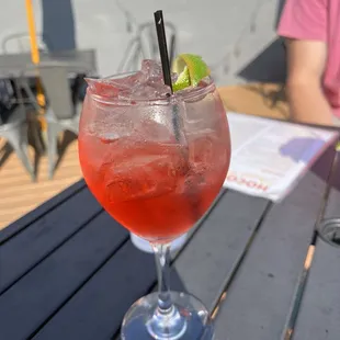 Strawberry basil aperol spritz