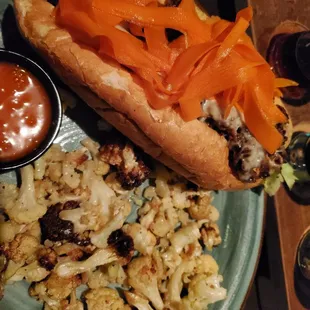 Bulgogi cheese steak sandwich with cauliflower