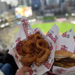 FTD Burger with Onion Rings