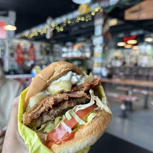 Blue Jay Burger is so good! Be prepared to make a mess though because this burger can get messy