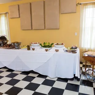 a buffet table