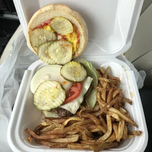 Hodge Burger W/Everything &amp; Fries