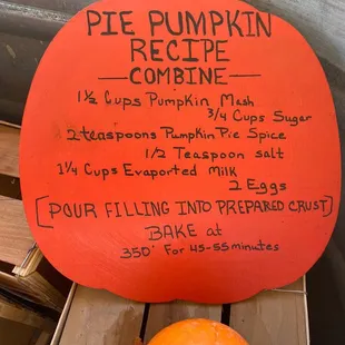 Pie pumpkin recipe from the farm