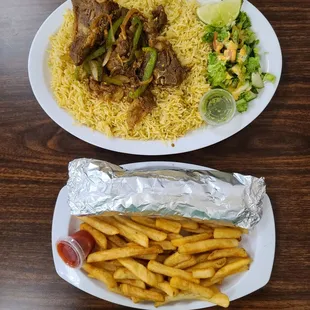 Goat and Rice &amp; Chicken Gyro