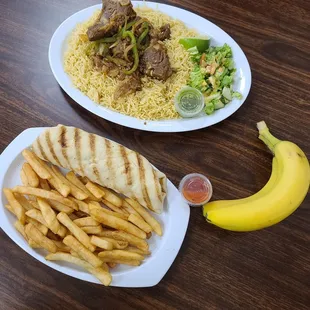 Goat and Rice &amp; Chicken Gyro