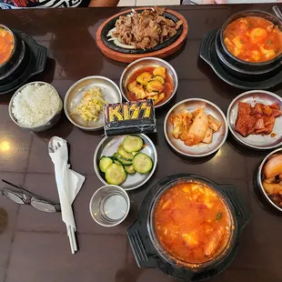 a table full of food