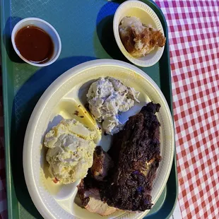 a tray of food